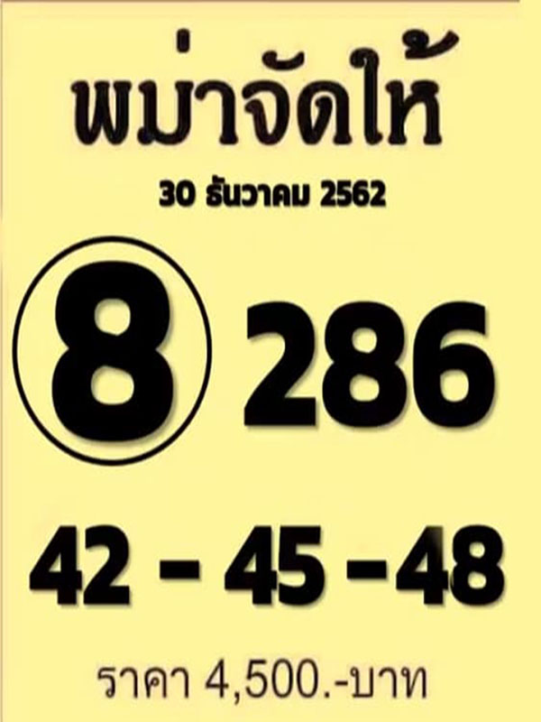 เลขพม่าจัดให้งวดล่าสุด