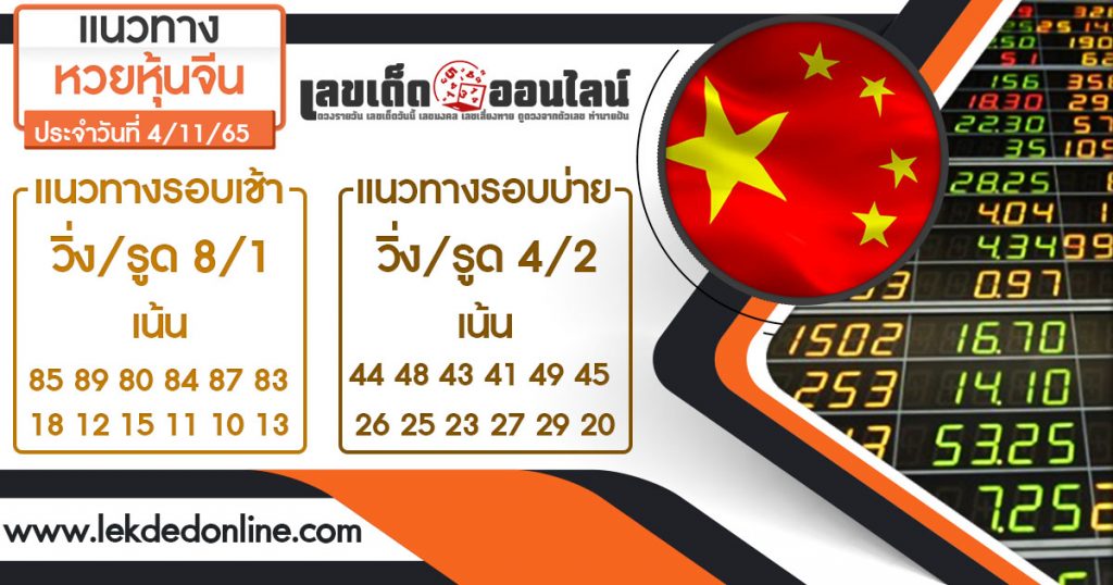 แนวทางหวยหุ้นจีน 4/11/65