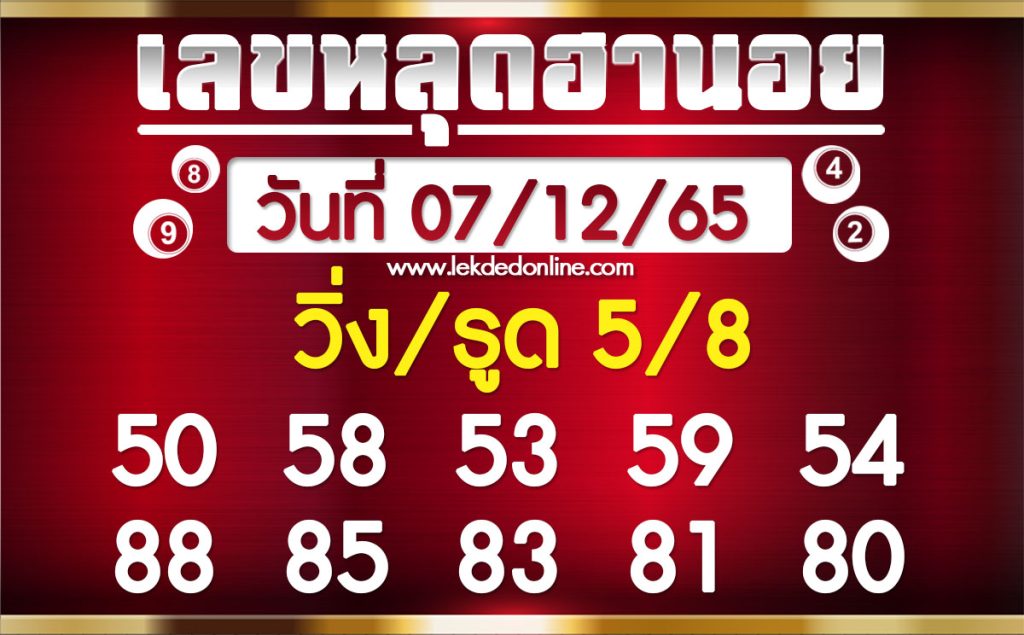 หวยฮานอย 7/12/65