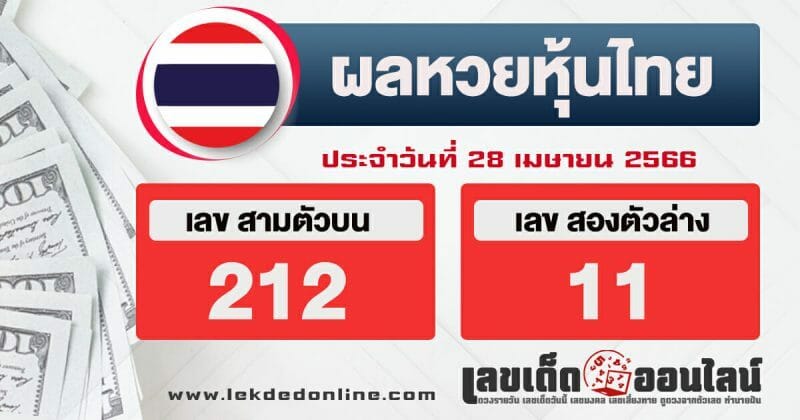 ผลหวยหุ้นไทย 28/4/66