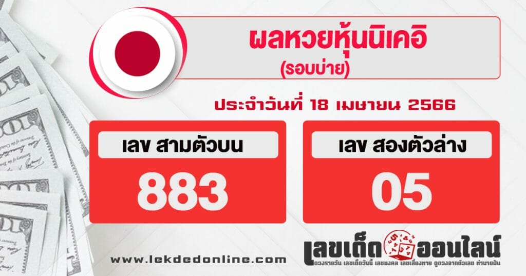 ผลหุ้น นิเคอิ บ่าย 18/4/66