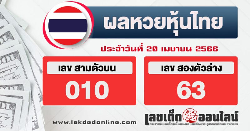 แนวทางหวยหุ้นไทย 20/4/66