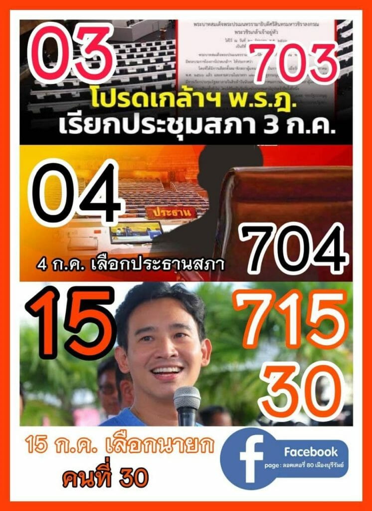 เลขนายกฯ พิธา 16/7/2566