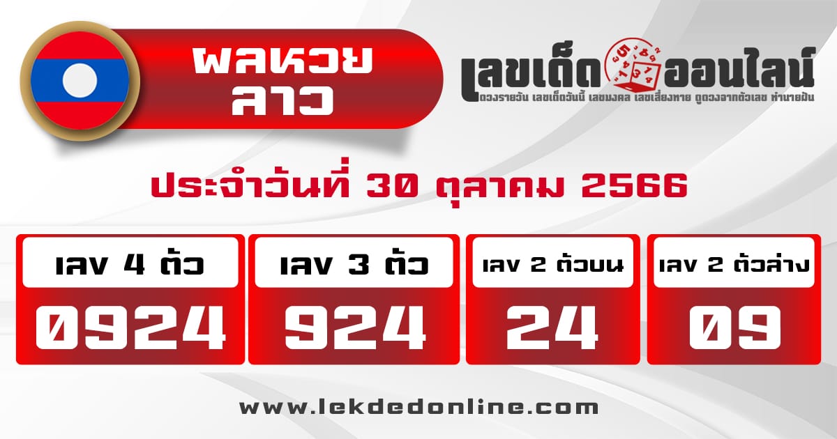 ผลหวยลาว 30/10/66-"Lao lottery results 30/10/66"
