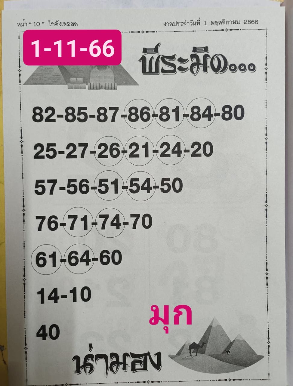 เลขพีระมิด 1 11 66-"Pyramid numbers 1 11 66"