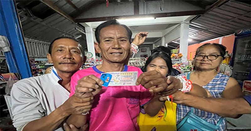 ถูกหวยซื้อเลขที่บ้าน-"2 Sisaket husband and wife win 12 million in the lottery"