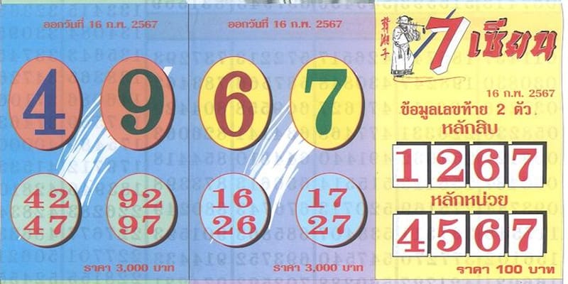 เลขเด็ด 7 เซียน 16 02 67-"Lucky number 7 master"