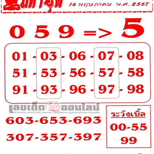 เลขมหาอุด 16 5 67 - "Mahaud number 16567"