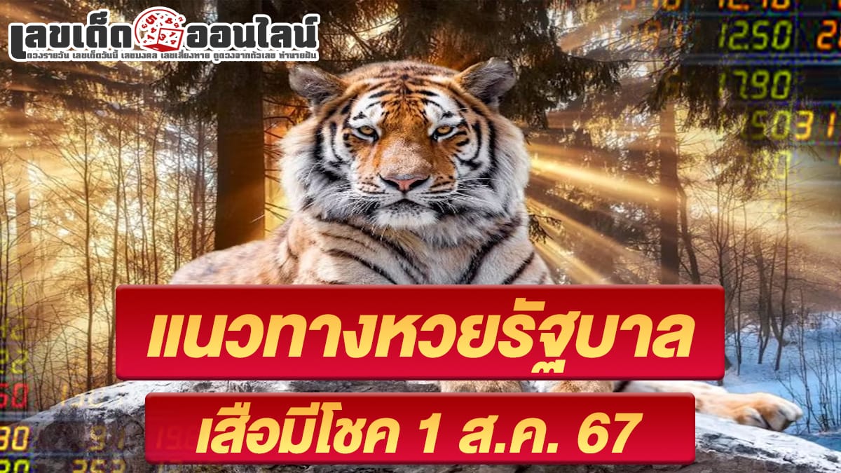 เลขเด็ด เสือมีโชค คอหวยห้ามพลาดส่องเลขเด็ด!  แม่นๆ แนวทางหวยรัฐบาลไทย งวด 1 สิงหาคม 2567