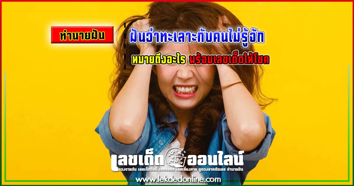 ฝันว่าทะเลาะกับคนไม่รู้จัก - "Dreaming of arguing with someone you don't know"