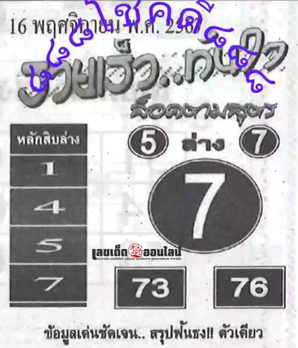 รวยเร็วทันใจ 16 11 67 -" Get rich quickly 16 11 67"