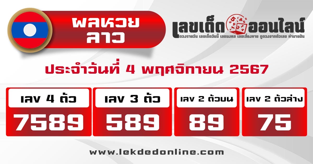 ผลหวยลาว 4/11/67-"Lao-lottery-results"