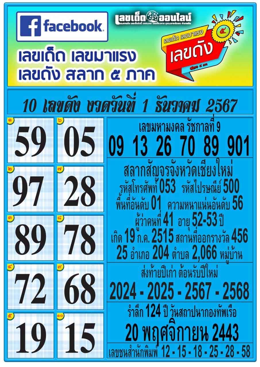 สลาก 5 ภาค 1 12 67-''Lottery 5 Part 1 12 67''