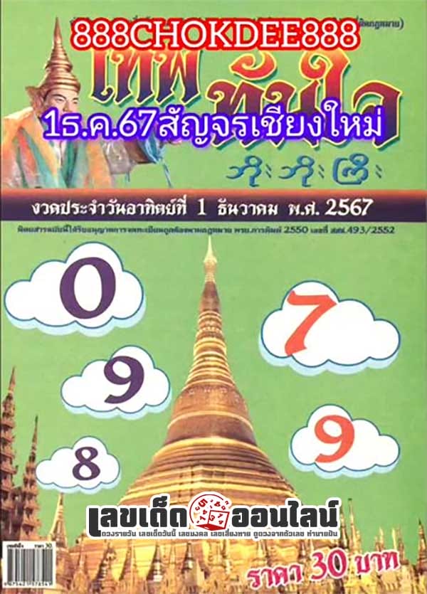 เลขเทพทันใจ 1 12 67-"Lucky number"