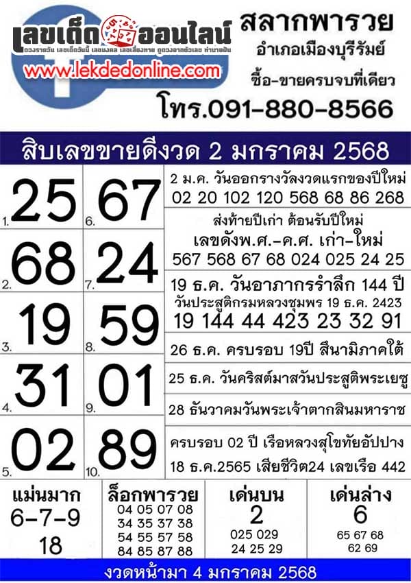 สลากพารวย 2 1 68-"Lottery to get rich"