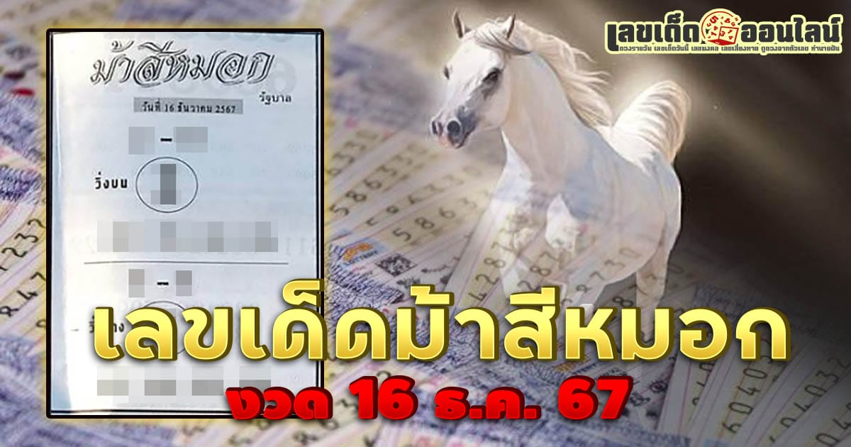 ม้าสีหมอก 16 12 67 -"Popular lottery numbers"