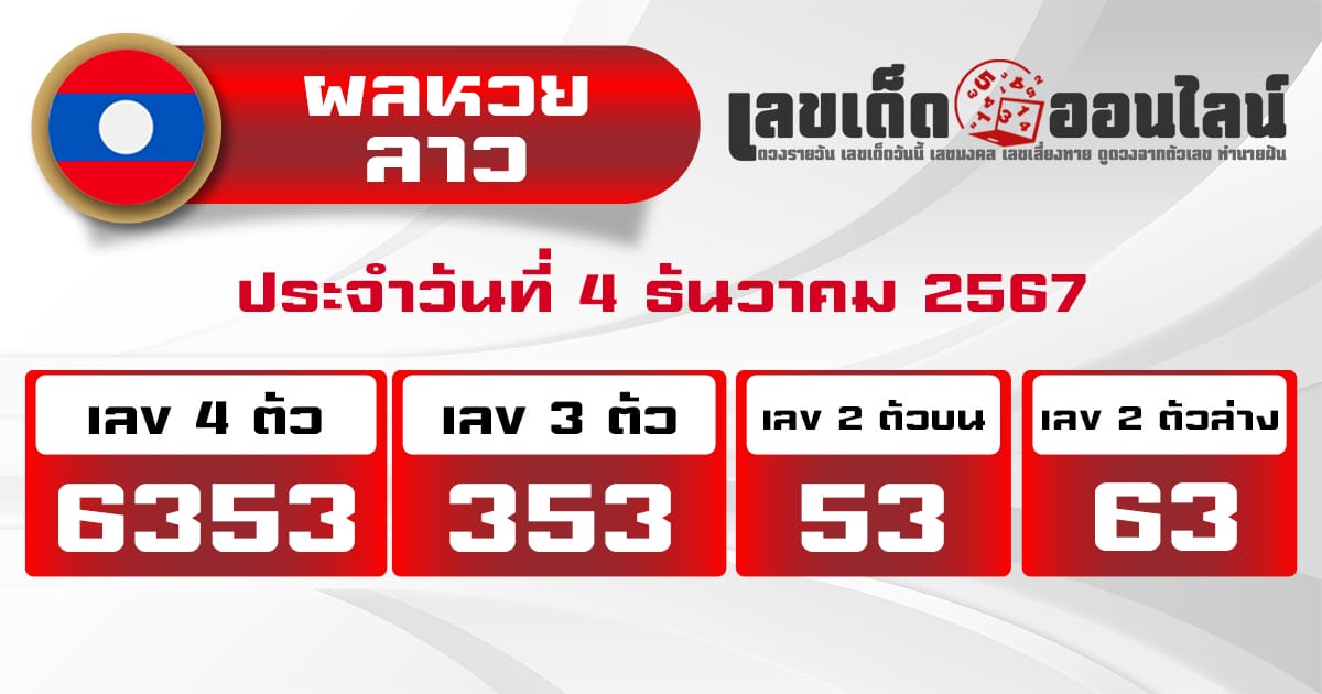 ผลหวยลาว -"lao lottery results"