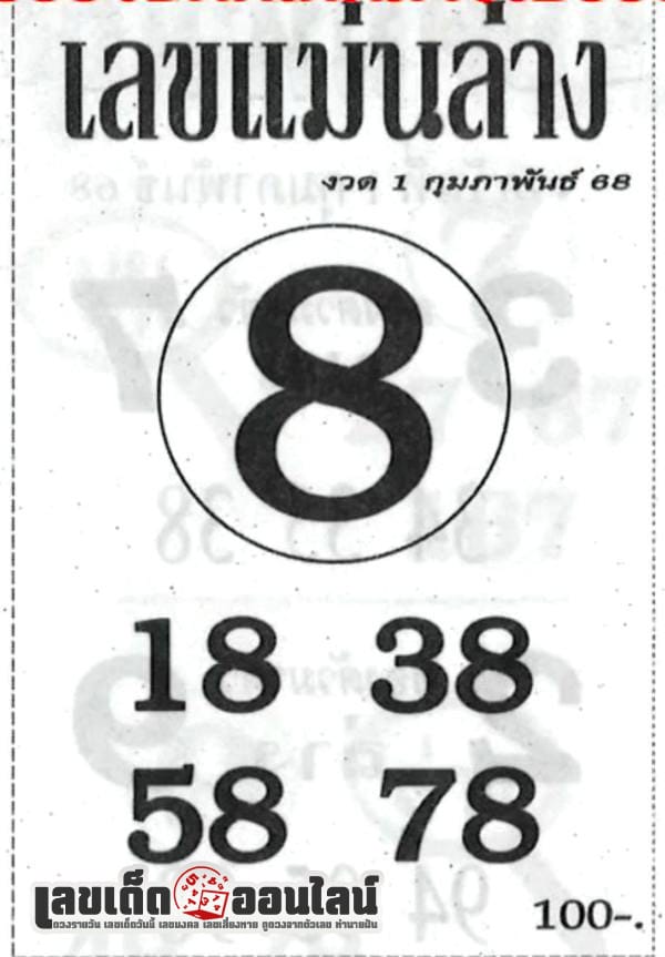 แนวทางเลขแม่นล่าง-"Guidelines for accurate numbers below"