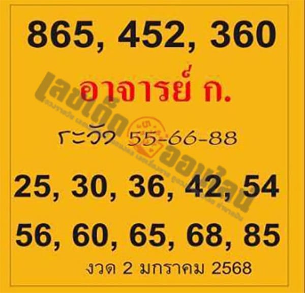 เลขอาจารย์ก. 2 01 68 - "Teacher's number 2 01 68"