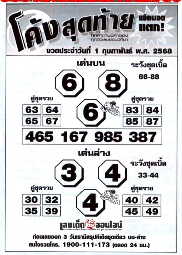 เลขโค้งสุดท้าย 1 02 68 -"The last curve number is 1 02 68."