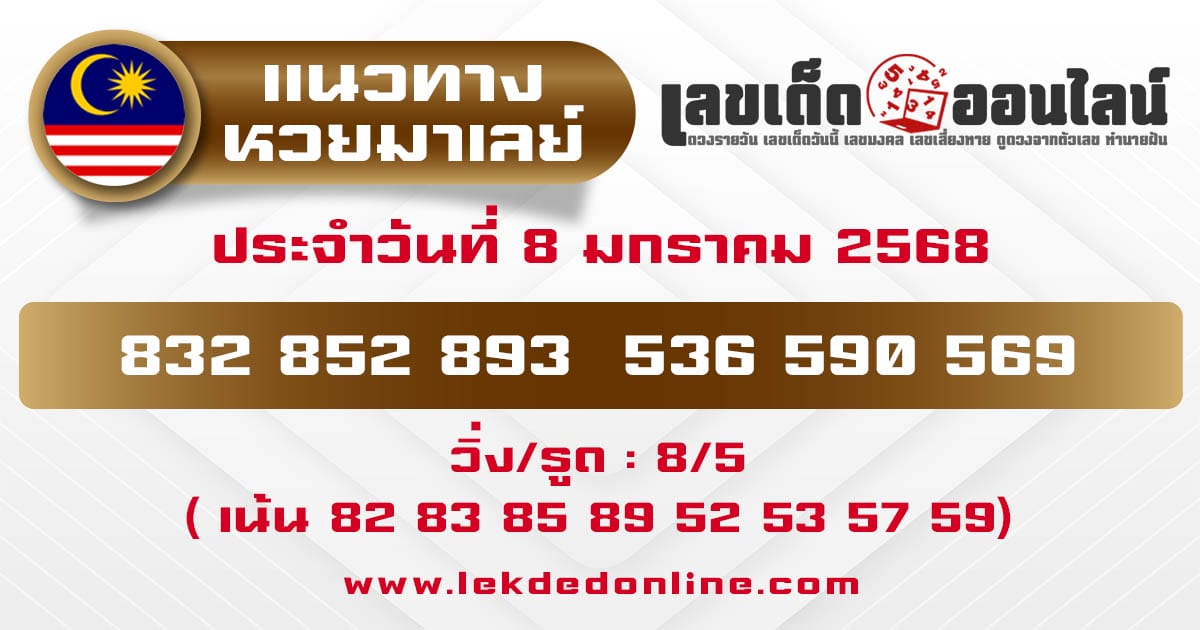 แนวทางหวยมาเลย์ 8/01/68-"malaysian-lottery-guidelines"