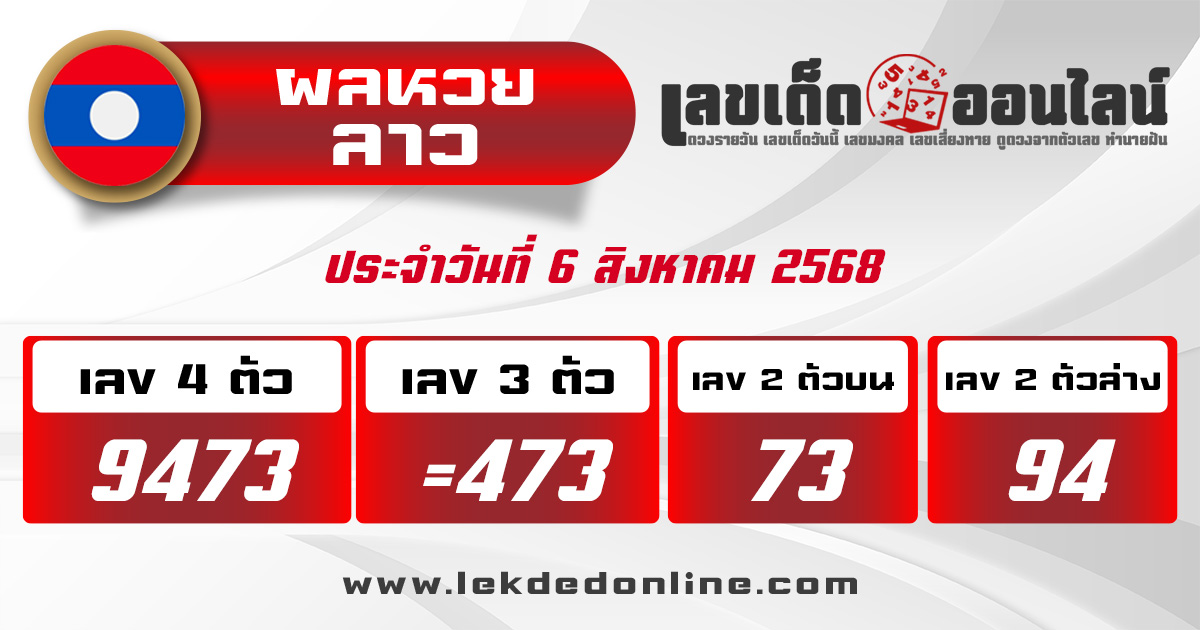 ผลหวยลาว 6/8/68